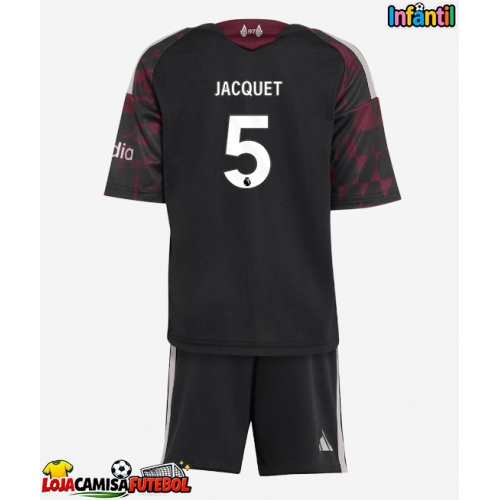 Camisa de Futebol Liverpool Jeremy Jacquet #5 Equipamento Alternativo Infantil 2026-27 Manga Curta (+ Calças curtas)